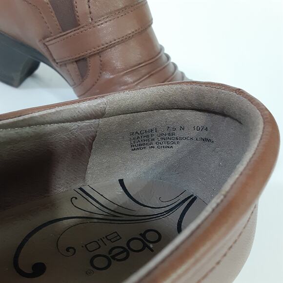Abeo Rachel Heeled Loafers Brown Genuine Leather Clogs Orthotic Womens 7.5 - Picture 8 of 10